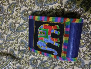 Elephant Embroidered Shoulder Bag