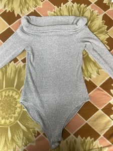 Gray Long Sleeve Bodysuit