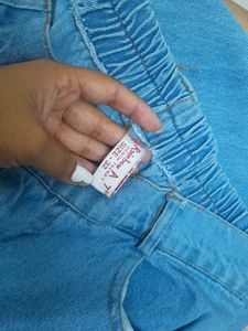 High Waist Wide Leg Blue Jeans