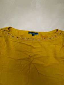 Embroidered Yellow Kurta