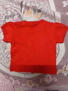 Baby Dungaree With Red Tsht