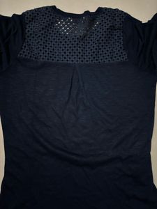 Navy Blue Long Sleeve Top