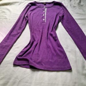Purple Slim Fit Full Sleeve Top