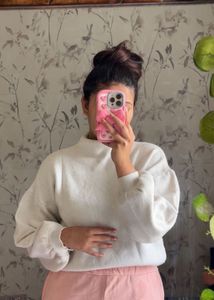 Cozy White Knit Sweater