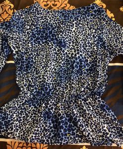 Leecooper Blue Animal Print Top