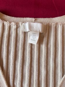 H&amp;M Beige Classic Cardigan Sweater