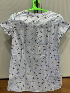 Bird Print Tunic Top