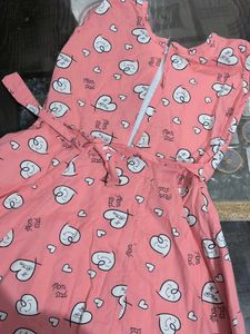 Cute Heart Print Dress