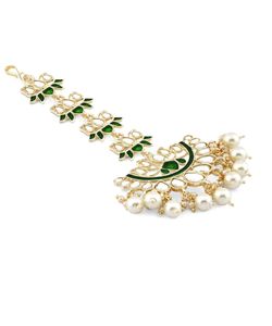 Zaveri Pearls Earrings and Maang Tikka Set