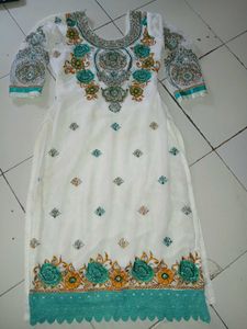 Green And White Dress