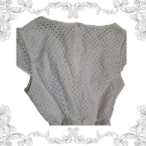 Old Money Aesthetic White Lace Fit &amp; Flare Dress