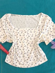 Floral Square Neck Top From Savana