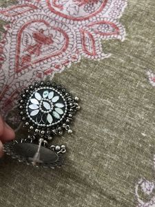 Statement Silver Mirror Earrings