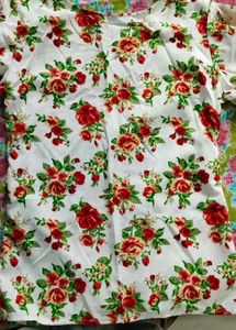 Stylish Floral Bell-sleeve Off White To