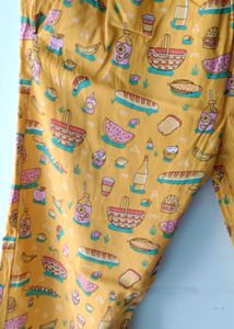 Yellow Printed Beautiful Night Suit