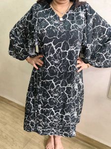 Abstract Print Midi Dress