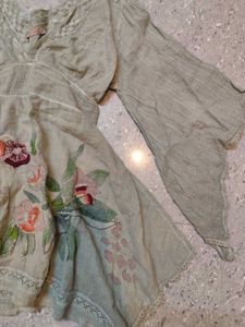 Fairy Embroidered Bell Sleeve Asym Bottom Top