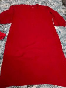 Maroon Clr Chickenkari Kurti
