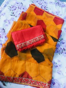 Elegant Yellow Saree🧡❤