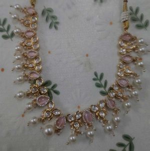 Elegant Fuschia Kundan Necklace Set ✨