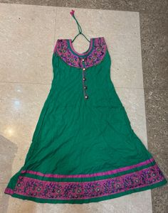 Green &amp; Pink Embroidered Kurti