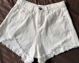 White Denim Shorts