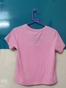 Pink Cutout Ribbed Tee