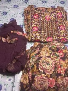 Floral Embroidered Kurta &amp; Dupatta