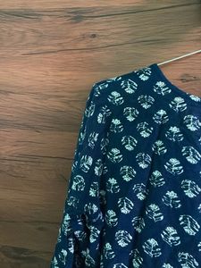 Navy Print Kurta