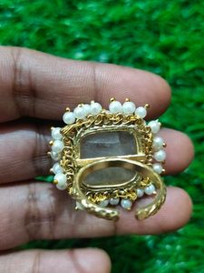 Adjustable Natural Stone Finger Ring