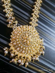 heavy long stone neckpiece