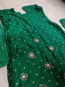 Green Embroidered Salwar Suit
