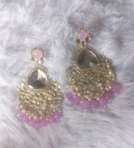 Purple Chandbali Earrings
