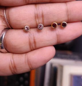 (Purple+ Red) Gold Studs