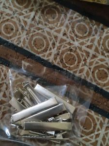 Silver Metal Hair Clips - Set of 12