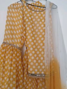 3 Piece Sharara Dress For Haldi Function