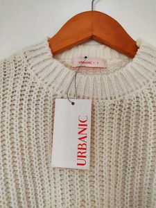 URBANIC White Crop Sweater Women