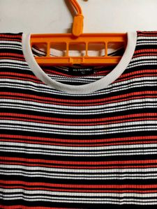 Orange Black Bodycon Dress 👗