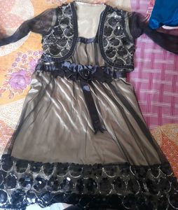 Elegant Black Dress with Shrug