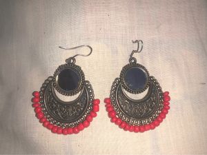 Red Stone Studded Earrings