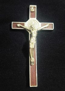Beautiful Silver Crucifix with Wooden Accents