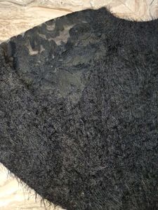 Black Fuzzy Lace Sweater