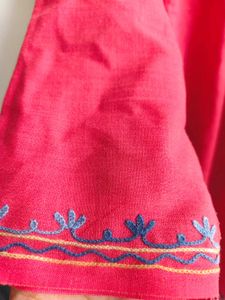 Embroidered Short Kurta &amp;Yoga Tights