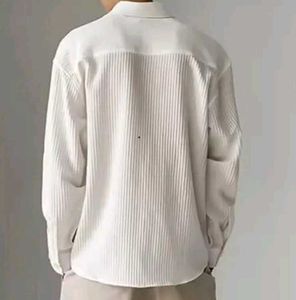 White Button-Down Shirt Textured