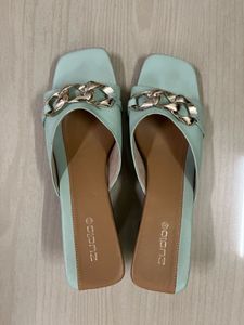 Green Block Heels