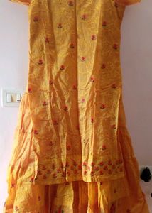 New Unused Yellow Embroidered Lehenga