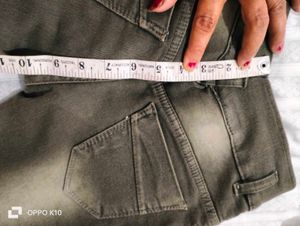 Gray Wash Jeans with Bow Detail