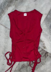 Corset Red Sleeveless Top