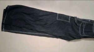 Cargo 6 Pocket Denim Jeans Black
