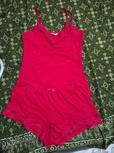 RED LACE PJ